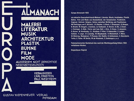 Front and back cover of the Europa Almanach of 1925El Lissitzky1925